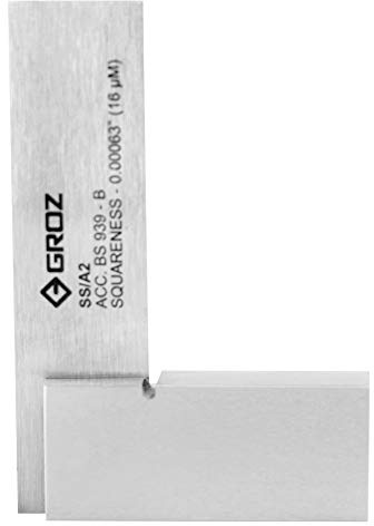 Groz 01000 2 Precision Steel Square, 16 Microns Squareness