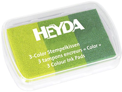 Heyda 204888463 3-Color Stempelkissen 9 x 6 cm „Grüntöne“