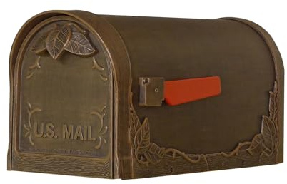 Special Lite Floral Curbside Mailbox - Copper Cast Aluminum Mailbox for Post Mount - SCF-1003-CP