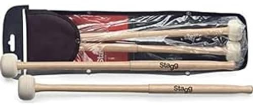 Stagg 19037 Paukenschlägel/Timpani Mallets (1-Paar, Ahornstiel mit 38mm Filzkopf, Länge: 375mm)