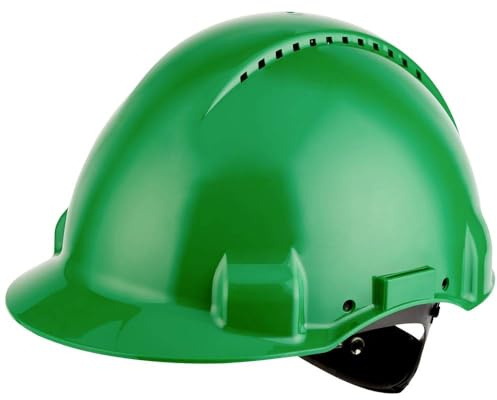 3M Peltor Schutzhelm G3000, G30NUG, mit 3M Uvicator Sensor, ABS, mit Schweißband und Ratschensystem, grün | Mit Schweißband und Ratschensystem