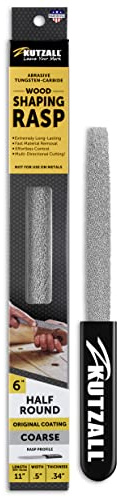 Kutzall Râpe Manuelle Demi-Ronde 6 Original - Grossière, Râpe à Bois, avec Poignée Ergonomique à Prise Souple, Revêtement Carbure de Tungstène Abrasif - 11 (279.4mm) De Longueur Totale - HR6330