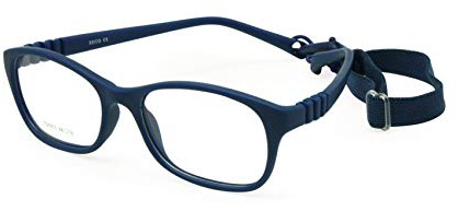 Enzo Date glasögonens barn optisk ram med rem storlek 48, ett stycke barnglasögon med flexibelt snöre, inte – flickor pojkar glasögon, marinblå, One size