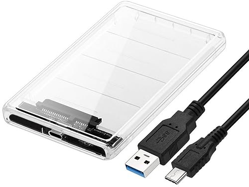 chenyang USB C a 2,5 SATA SSD HDD Caja de Disco Duro Externo para PC portátil Blanco