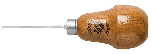 KIRSCHEN Werkzeuge 5740000 | Zierschnitzeisen gebogen mit Birnenheft, 1,5mm, Stich 39