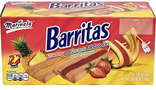Marinela Barritas, galletas de piña y fresa, 44 unidades