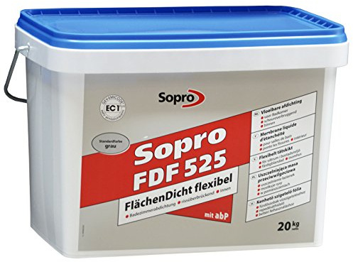 SoPro Flächendicht FDF, Flüssigfolie, 20 kg Eimer, Grau, Abdichtungsmittel, Dichtmasse