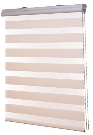 Ventanara® Doppelrollo Creme Kassetten Duo Rollo Seitenzugrollo inklusive Montagematerial 100 x 220 cm