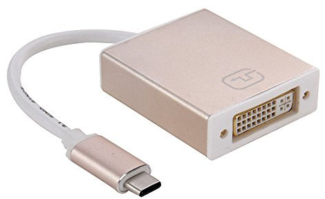 High-Tech Place Câble Adaptateur USB-C/Type-C 3.1 vers DVI 24 + 5 10cm, pour 12 Pouces, Chromebook Pixel 2015, Tablet PC Nokia N1 (Or)