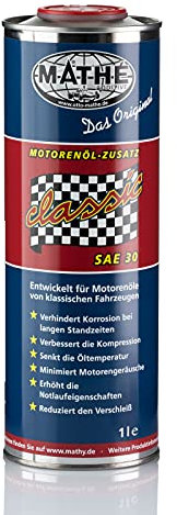 MATHÉ Classic Motorenöl-Zusatz (1 Liter) - Öl-Additiv für mineralische Motorenöle in Oldtimern - Schutz vor Verschleiß und Korrosion - Verbessert Startverhalten, Motorlauf & reduziert Laufgeräusche