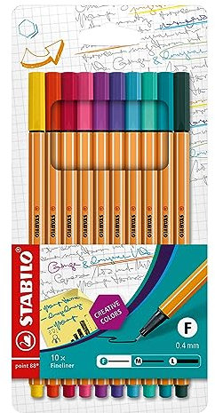 STABILO - Fineliner - point 88-10er Pack - 10 Sonderfarben