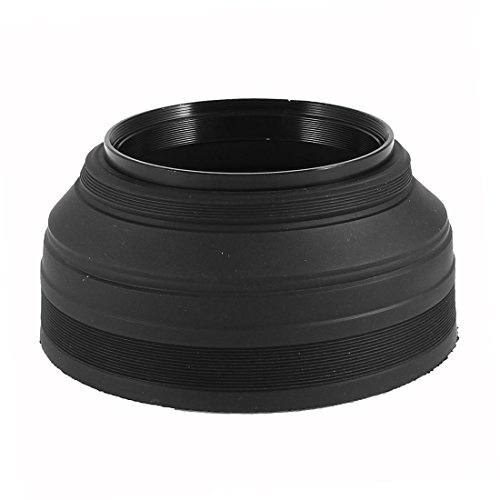 sourcing map Collapsible 3-Stage 67mm Screw In Rubber Lens Hood for DSLR Camera