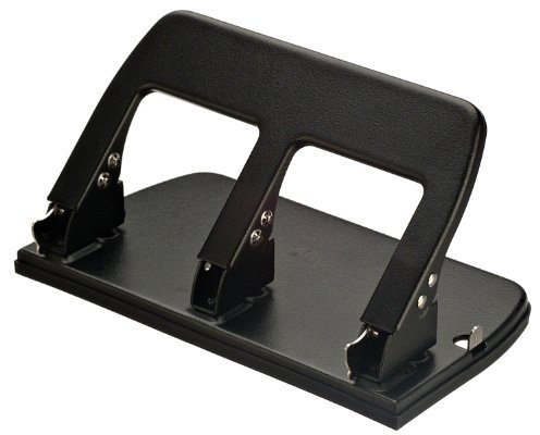 Officemate Medium Duty 3 Hole Punch with Ergonomic Handle, 30 Sheet Capacity, Black (90088)