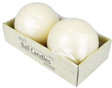 4 Inch Pale Ivory Ball Candles