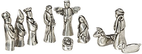 Basic Spirit Nativity Set Mini Tenn Figur 10 st Set med sammetspåse