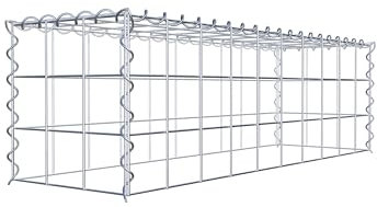 GABIONA Cestino di Pietra Gabbione Maglie rettangolari, 10 x 10 cm, profondità 30 cm, Cestino per la Coltivazione di Tipo 3, Chiusura a Spirale, con zincatura galvanica