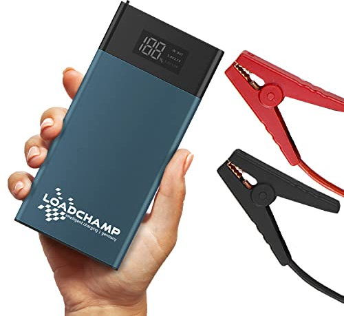 LOADCHAMP Starthilfe Powerbank 12V 10000mAh 500A Motorrad Auto Roller Starthilfegerät Jump Starter Autobatterie Starthilfe Power Bank Ladegerät USB