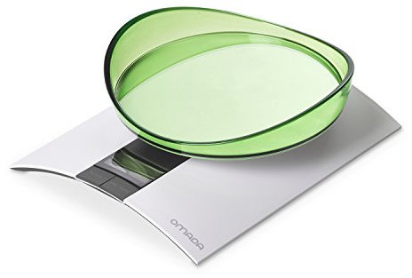 Omada Design bilancia digitale 0-3 kg, contenitore rimovibile, funzione Tara e misurazione Grammi/Once, linea Trendy, Verde