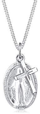 Elli Halskette Damen Marienbild Kreuz Anhänger Spirituell in 925 Sterling Silber
