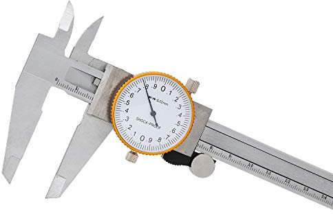 KATSU Dial Caliper Vernier 200mm 8 Inch Stainless Steel, High Precision Shockproof and Lockable Head 4 Way Gauge Micrometer 401231
