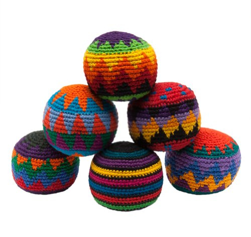 Old Glory Hacky Sack - Tricoté Coup De Pied Boules Couleurs Assorties Lot De 6