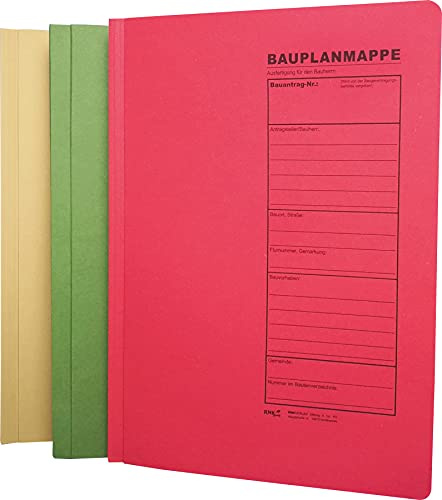 RNKVERLAG 2777 - Carpeta de planos para el proceso de solicitud de obra, dimensiones (An x Al) 230 x 318 mm, 1 paquete de 3