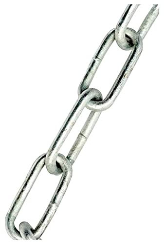 Merriway BH01881 Medium Link Chain, 3 x 21 mm, 1 m Length-Galvanised Welded 3 x 21mm Steel 1 Metre, Grey