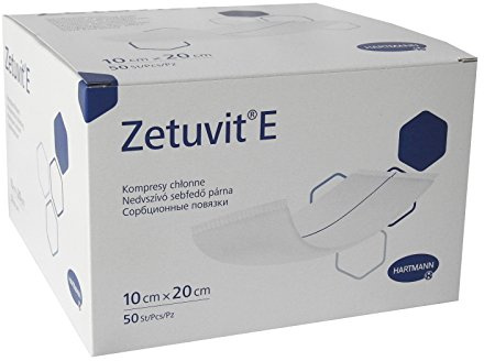 Zetuvit E Lot de 50 compresses absorbantes non stériles 10 x 20 cm