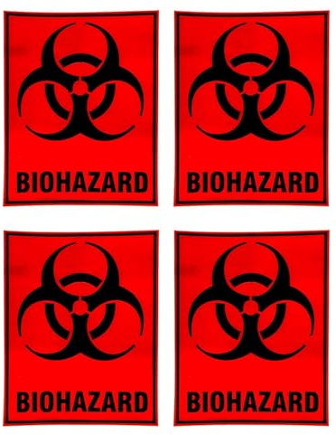 eSplanade Biohazard biologisk fara säkerhet varningsskylt dekal klistermärke - lätt att montera väderbeständigt långvarigt bläck (storlek 12,7 cm x 10 cm)