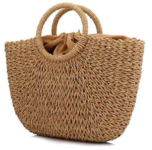 Straw Bags, Women's Straw Handbags Large Hobo Bag Summer Beach Tote Woven Handle Shoulder Bag