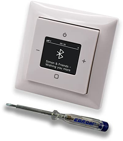 Busch Jäger DAB+ Unterputz Bluetooth (in and out) Radio (8217U-101) Balance SI alpinweiß, Komplett-Set 8217 U – 101, Rahmen und Radioabdeckung inkl. EBROM Phasenprüfer zur Montage des Geräts