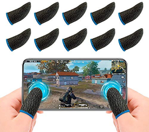 Newseego PUBG Juego de Mangas para el Dedo del Juego móvil[10 Pack], [Aplicar a la competencia]Pantalla táctil de Dedo Manga Transpirable Disparos sensibles al Sudor para Cuchillos para Android y iOS