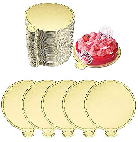 FYSL 100 PCS Supports à Gâteau en Carton 9cm Planches à Gâteaux à la Mousse, Plateau Gateau Carton Rond pour Petits gâteaux