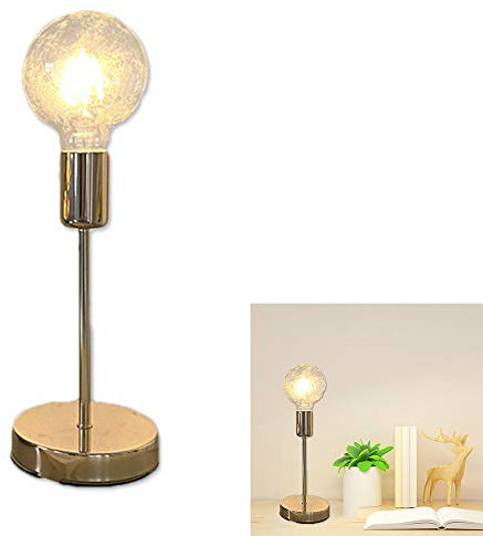 ChaoZan Lámpara de Pie Vintage Retro Industrial Lámpara de Mesilla LED Lámpara de Escritorio Metal Salon,Lámpara de mesa, E27 Lámpara de Lectura Dormitorio cabecera sala comedor Hotel, Dorado
