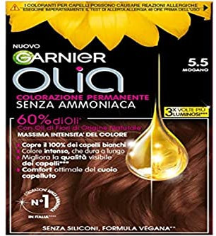 Garnier Olia Haarfarbe, permanente Haarfarbe, ohne Ammoniak, mit Blütenölen natürlichen Ursprungs, vegane Formel, Mahagoni