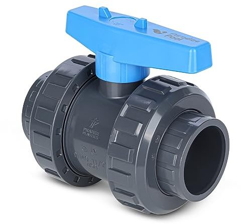 Paradies Pool PVC Fitting Kugelhahn Ø 50mm mit Klebemuffen, PVC-U Muffe Klebefitting, Qualität aus Europa, Menge: 1 Stück