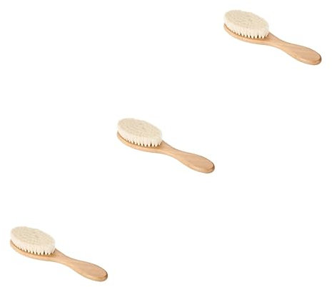 minkissy 3stücke Beard Brush Mit Wollborsten Und Gebogenem Holzgriff Zur Bartpflege Für Männer Duschbürste
