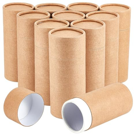 BENECREAT 10 tubos kraft 100 ml, recipientes redondos para lápices, latas de té y café, cosméticos, manualidades, paquete de regalo, color caqui