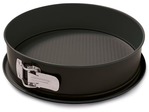 Formegolose, molde desmontable con 1 fondo Ø 24 cm, Fondo antigoteo, Acero con revestimiento antiadherente, Negro