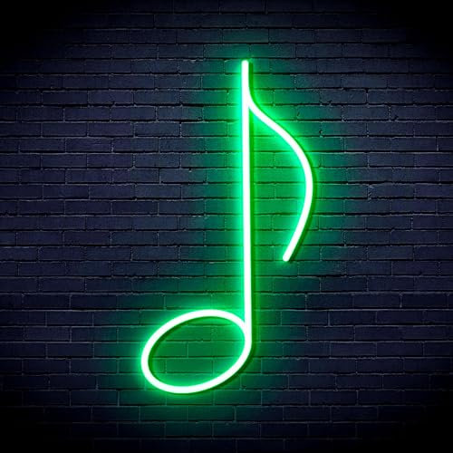 ADVPRO St16s64-fnu0074-g LED-Neonschild mit Musiknote, flexibel, Silikon, Grün