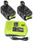 REACELL 2X 18V 5.5Ah P108 Batteria di Ricambio per Ryobi Batteria 18V + Caricabatterie 3A 12V-18V P117 per Ryobi Caricabatterie per Ryobi P108 P107 P105 P100 P101 RB18L50 Batteria con Indicatore LED
