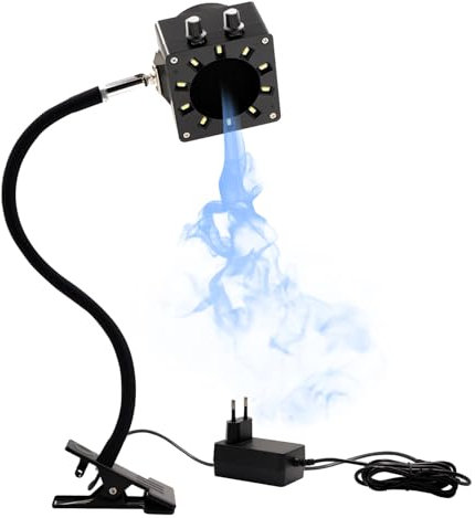 Treedix Ventilador de extracción de vapor de soldadura con luz LED regulable y potencia de succión, 15 filtros de carbón activo para soldar, soldar, quemar madera y soldadura fuerte (negro)