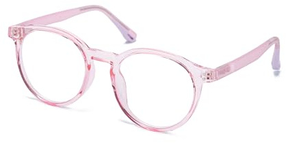Aofalbe Kids Blue Light Blocking Glasses for Girls Boys, Clear Reading Anti Bluelight Glasses, Computer Fake Glasses Pink