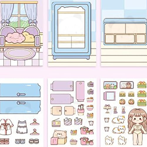 1 Pc Pinch Music Quiet Book Cute 3D Sticker Book Scene Collage Material for DIY Material Decoration Decal