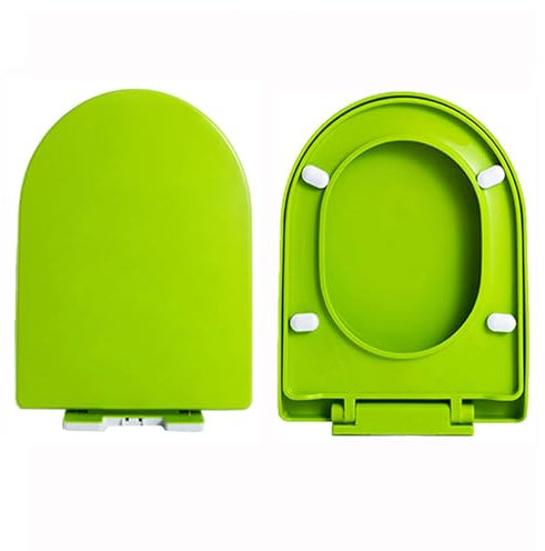 Brigtviee WC Sitz mit Absenkautomatik, Toilettensitz aus Kunststoff,viele schöne Toilettendeckel zur Auswahl, Toilettensitzbezug Große U-Form,Schnellverschluss einfache Reinigung,Grün