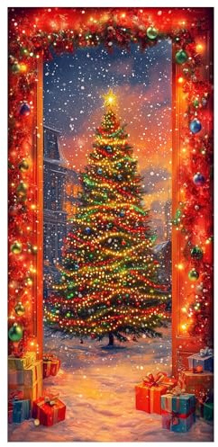 Generisch Wandteppich Weihnachten Tür Abdeckung Dekoration Wandteppich Urlaub Party Tür Vorhang Wandteppich Tür Abdeckung Weihnachten Party Dekoration (C, 200x90CM)