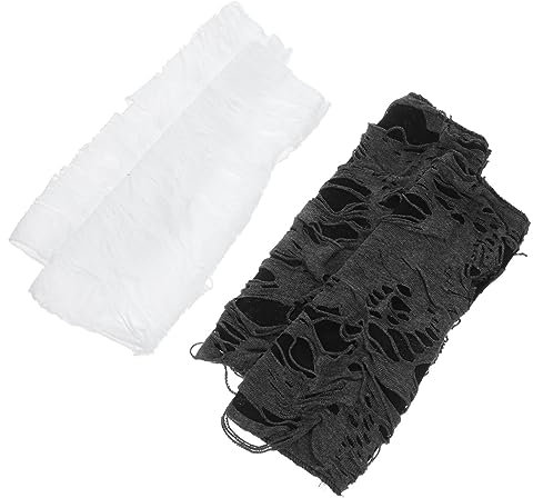 VALICLUD 2paare Fingerlose Halloween Punk Handschuhe Für Damen Ripped Gothic Cosplay Accessoire Für Kostümparty Und Karneval
