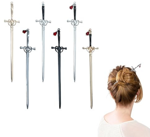 6 Stück Schwerthaarspange Haarnadeln Im Chinesischen Stil Haarstäbe Im Antiken Stil Schwert-Haarstäbchen Haarnadel für langes Haar für Frauen Dekoration Geschenke