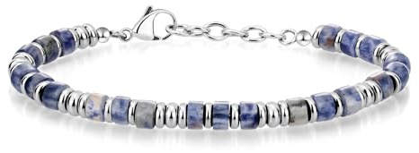 SIUMAL Bracelet Homme, Bracelet Homme Acier Inoxydable, Bijoux Cadeaux pour Mari Père Amis