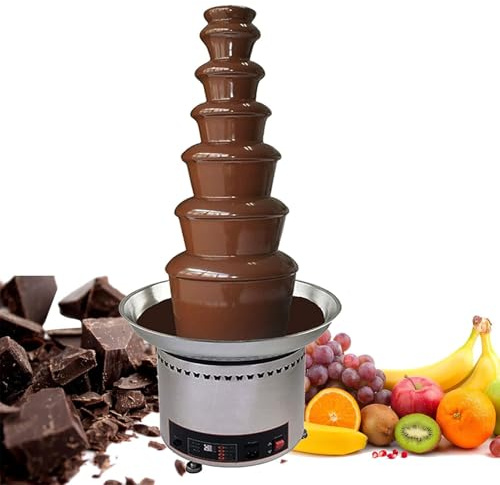 YXFAZPP Chocolate Fountain Machine, Commercial Chocolate Fondue Waterfall With Temperature Control, Electric Sauce Warmer, For Parties, Restaurants (6Layers)